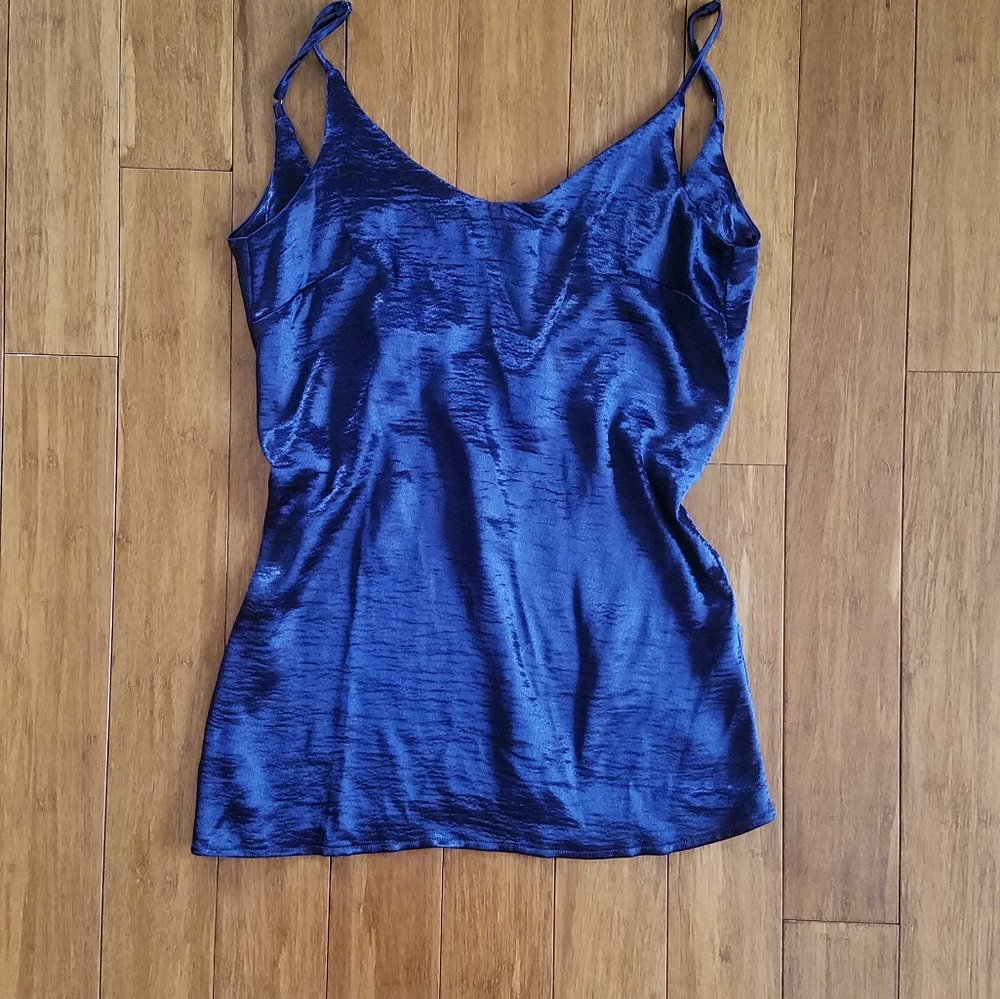 Navy satin top